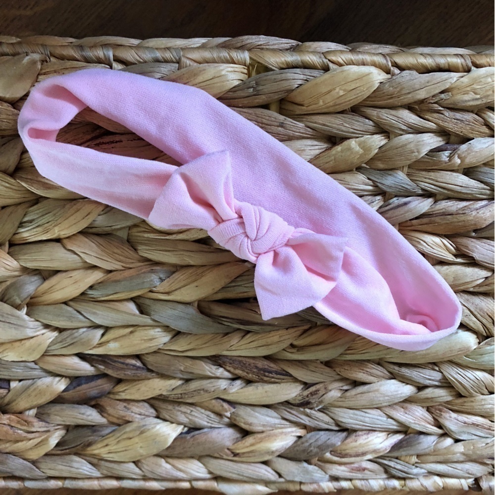 Baby girl pink bow headband